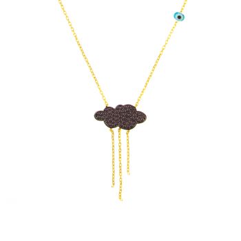 Verspielte Kurshuni Halskette aus vergoldetem Sterling Silber mit bezaubernder Wolke aus glitzerndem Rauchquarz. Kurshuni Schmuck wird in Istanbul handgefertigt. Jetzt versandkostenfrei im Perlenmarkt OnlineShop bestellen!